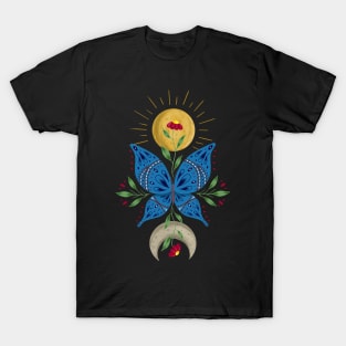 Blue Butterfly | Sun and Moon | Nature T-Shirt